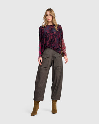 Burnout Velvet Boxy Top, Regal