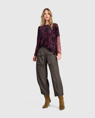 Burnout Velvet Boxy Top, Regal
