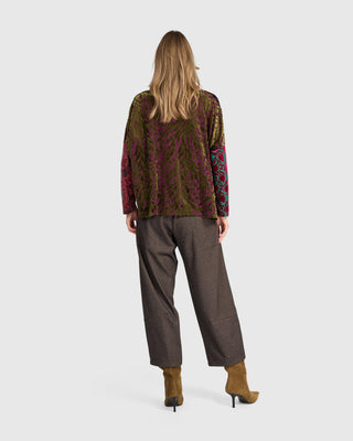 Burnout Velvet Boxy Top, Regal