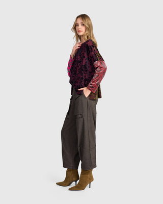 Burnout Velvet Boxy Top, Regal