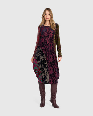 Burnout Velvet Cocoon Dress, Regal