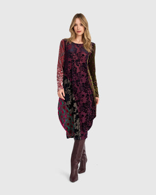 Burnout Velvet Cocoon Dress, Regal