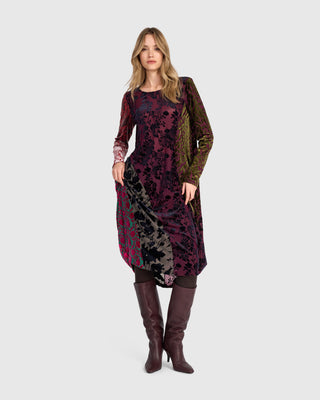 Burnout Velvet Cocoon Dress, Regal
