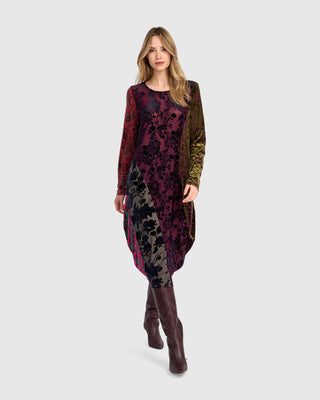 Burnout Velvet Cocoon Dress, Regal