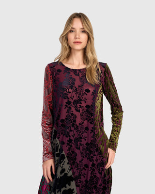 Burnout Velvet Cocoon Dress, Regal