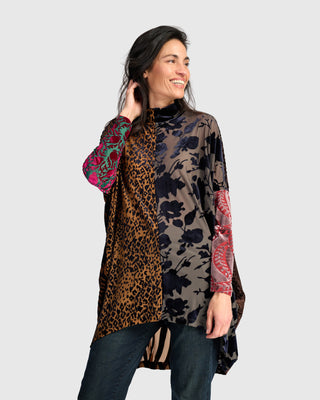 Burnout Velvet Oversized Tunic, Regal