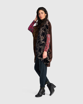 Burnout Velvet Oversized Tunic, Regal