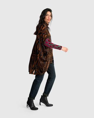 Burnout Velvet Oversized Tunic, Regal