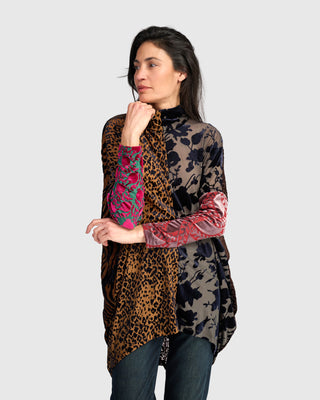 Burnout Velvet Oversized Tunic, Regal