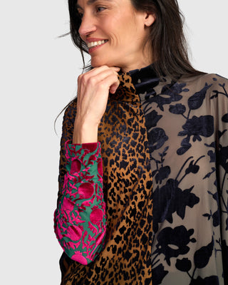 Burnout Velvet Oversized Tunic, Regal