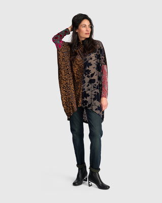 Burnout Velvet Oversized Tunic, Regal