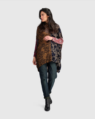 Burnout Velvet Oversized Tunic, Regal