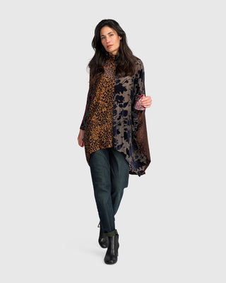 Burnout Velvet Oversized Tunic, Regal