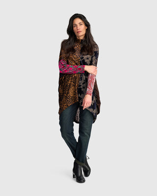 Burnout Velvet Oversized Tunic, Regal