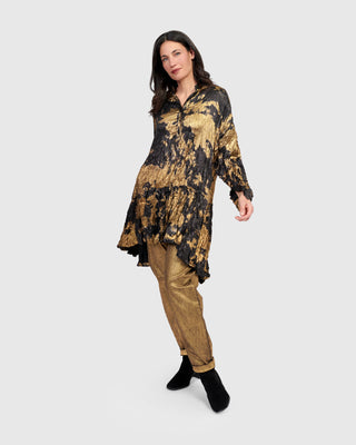 Alembika AT712G Cloud Dye Crush Ruffle Tunic, Gold - Statement Boutique