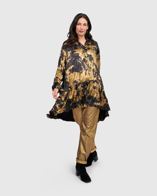 Alembika AT712G Cloud Dye Crush Ruffle Tunic, Gold - Statement Boutique