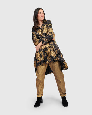 Alembika AT712G Cloud Dye Crush Ruffle Tunic, Gold - Statement Boutique