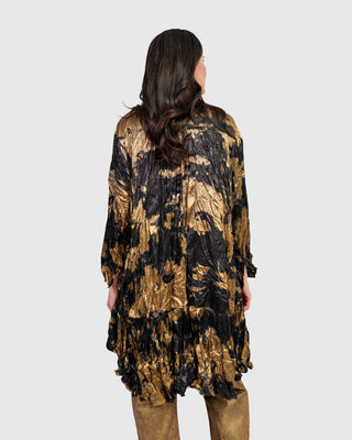 Alembika AT712G Cloud Dye Crush Ruffle Tunic, Gold - Statement Boutique