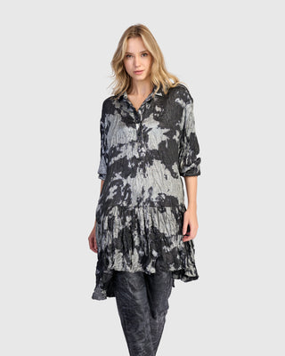 Alembika AT712S Cloud Dye Crush Ruffle Tunic, Silver - Statement Boutique