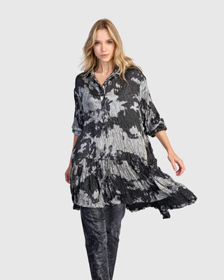 Alembika AT712S Cloud Dye Crush Ruffle Tunic, Silver - Statement Boutique