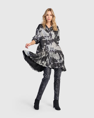 Alembika AT712S Cloud Dye Crush Ruffle Tunic, Silver - Statement Boutique