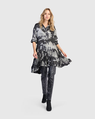 Alembika AT712S Cloud Dye Crush Ruffle Tunic, Silver - Statement Boutique