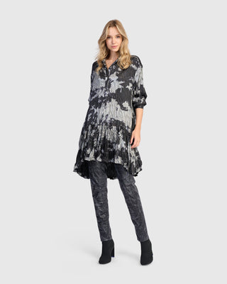 Alembika AT712S Cloud Dye Crush Ruffle Tunic, Silver - Statement Boutique