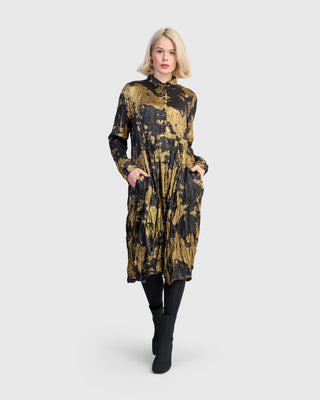 Alembika AD811G Cloud Dye Crush Shirt Dress, Gold - Statement Boutique