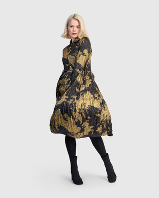 Alembika AD811G Cloud Dye Crush Shirt Dress, Gold - Statement Boutique
