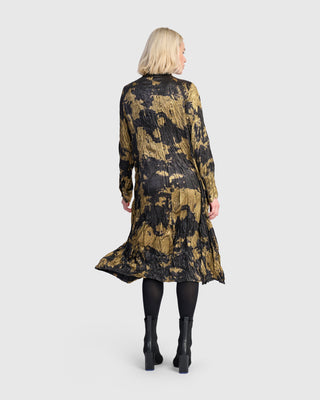 Alembika AD811G Cloud Dye Crush Shirt Dress, Gold - Statement Boutique