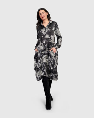 Alembika AD811S Cloud Dye Crush Shirt Dress, Silver - Statement Boutique
