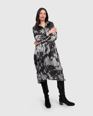 Alembika AD811S Cloud Dye Crush Shirt Dress, Silver - Statement Boutique