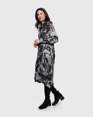 Alembika AD811S Cloud Dye Crush Shirt Dress, Silver - Statement Boutique