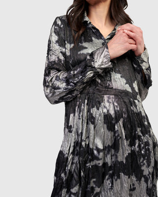 Alembika AD811S Cloud Dye Crush Shirt Dress, Silver - Statement Boutique