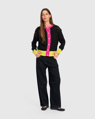 Colorblock Cardigan Sweater