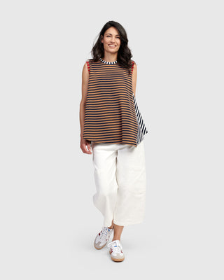 Denim Pocket Capri Pant, White