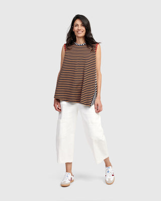 Denim Pocket Capri Pant, White