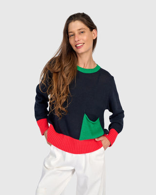 Colorblock Pocket Sweater