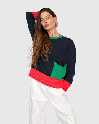 Colorblock Pocket Sweater
