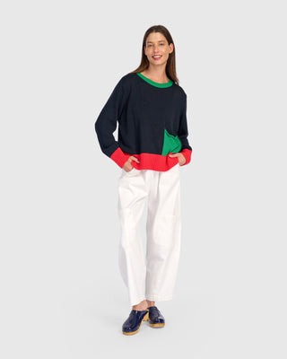 Colorblock Pocket Sweater