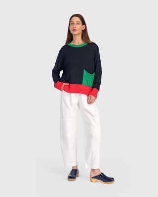 Colorblock Pocket Sweater