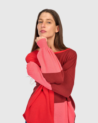 Colorblock Puff Sleeve Sweater