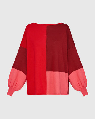 Colorblock Puff Sleeve Sweater