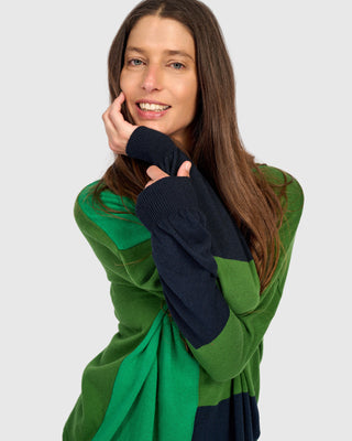 Colorblock Puff Sleeve Sweater