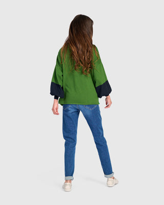 Colorblock Puff Sleeve Sweater