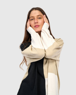 Colorblock Puff Sleeve Sweater