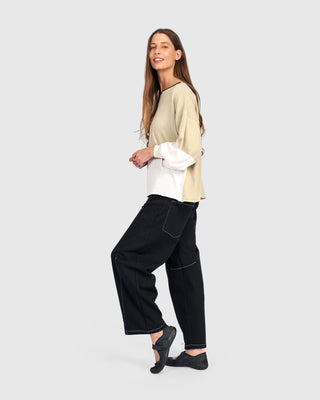 Colorblock Puff Sleeve Sweater