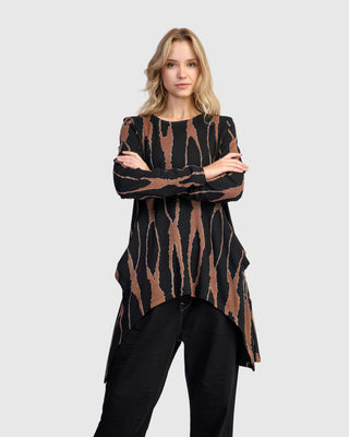Alembika Draped Tunic, Wood - Statement Boutique