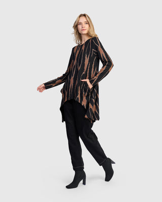 Alembika Draped Tunic, Wood - Statement Boutique