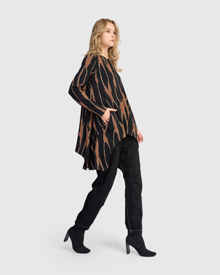 Alembika Draped Tunic, Wood - Statement Boutique